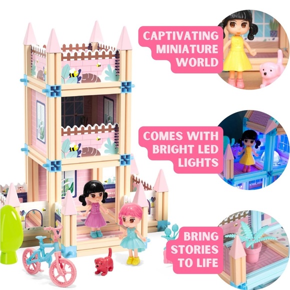 396-Piece 3D Princess Castle🏰 Villa DollHouse🏡Building Toy Set STEM Montessori - Picture 6 of 10